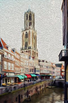Die Kathedrale von Utrecht und der Vismarkt (DIGITAL PAINTING)