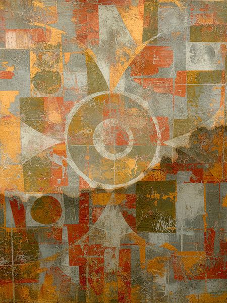 Wabi-Sabi series: Geometric abstract in warm retro colours by Studio Pieternel