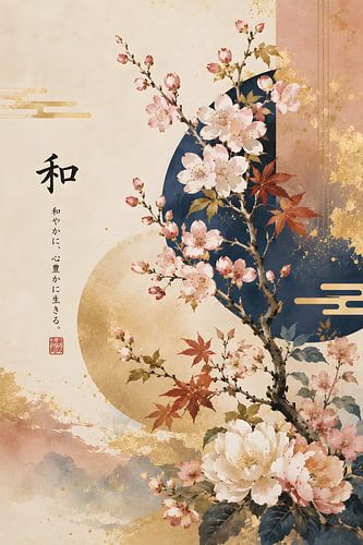 Marineblau- & -Gold-Sakura