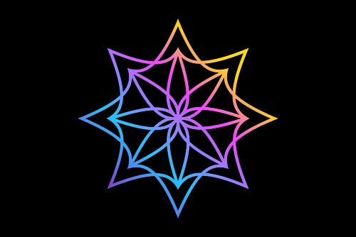 Neon kosmische mandala-bloem