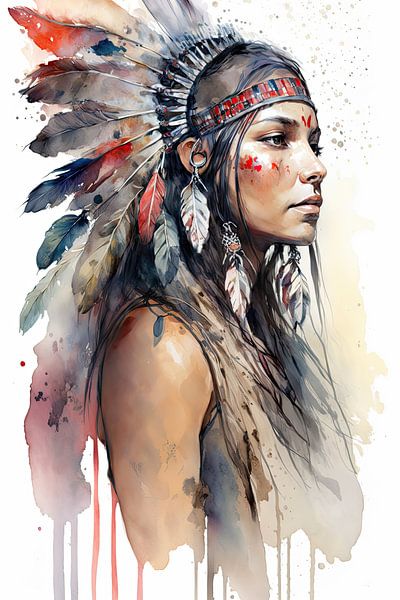 Boho stijl schilderij van Digitale Schilderijen