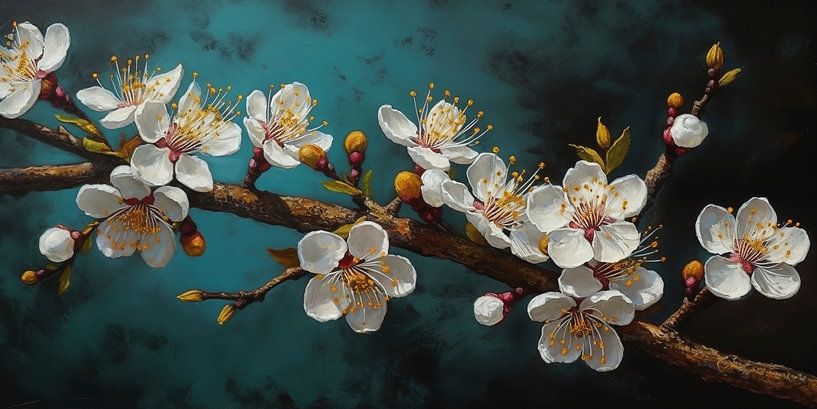 Panoramic Blossom on blue van Whale & Sons