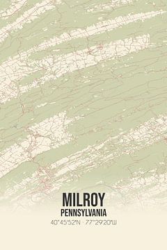 Vintage map of Milroy (Pennsylvania), USA. by Rezona