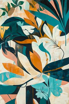 Tropische planten in zachte kleuren van Poster Art Shop