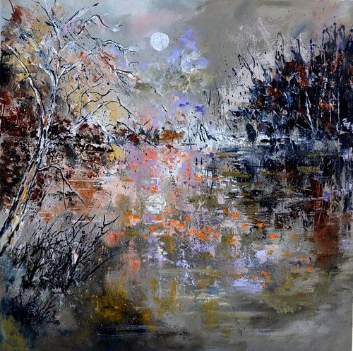 Maanschijn en vijver