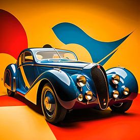 Bugatti met rood geel blauw van Gert-Jan Siesling