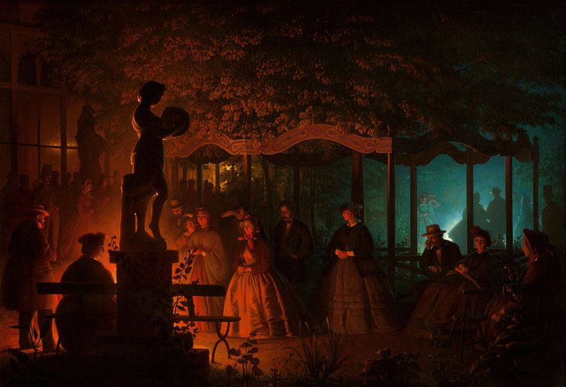 Bengal fire evening in the Vaux-Hall, Park of Brussels, Petrus van Schendel by Masterful Masters