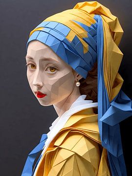 The girl with the pearl earring inspired by Johannes Vermeer by Jolique Arte