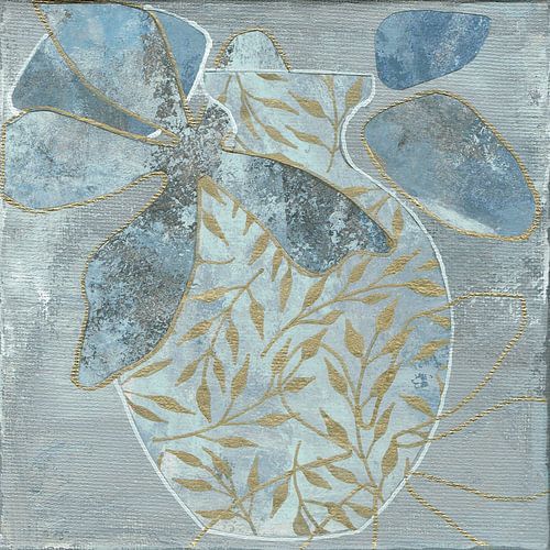 Abstract Vase in Shades of Blue