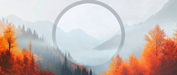 Autumn landscape with circular element by Poster Art Shop