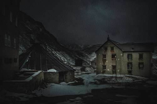 Foto-malerei von Gothard pass
