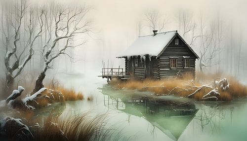 Scandinavian lake landscape