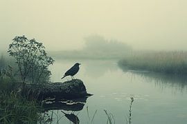 Classic bird by the river by Art & Soul Creations