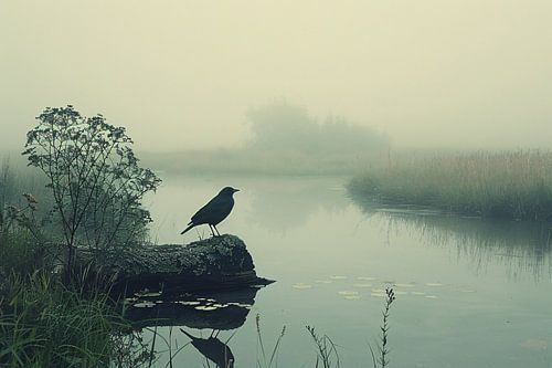 Klassiek vogel aan de rivier