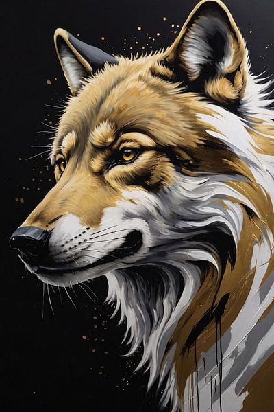 Regard d'or - Portrait d'un loup par Art & Soul Creations