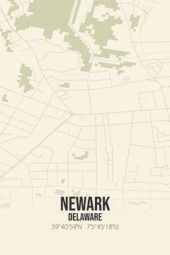 Alte Karte von Newark (Delaware), USA. von Rezona