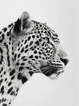 portrait de léopard noir et blanc