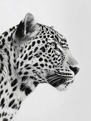 portrait de léopard noir et blanc