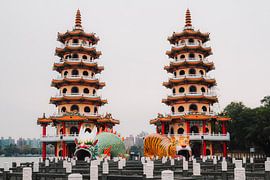 Wahrzeichen am Lotussee: Die farbenfrohen Drachen- und Tigerpagoden in Kaohsiung von NZME Photography