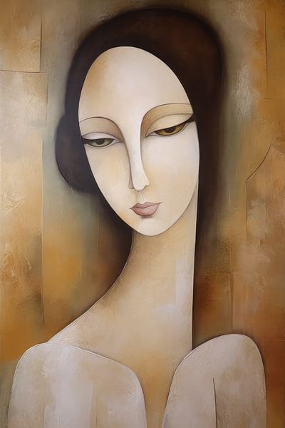 Vrouwen portret abstract van Bert Nijholt
