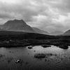 Zwart wit panorama van de Schotse Hooglanden van Arthur Puls Photography