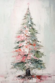 Pastel Christmas Tree Acrylic Painting