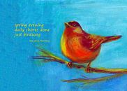 Nur Vogelgezwitscher Haiku Englisch von Karen Kaspar Miniaturansicht