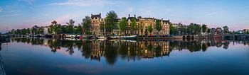 Panorama of the Amstel River in Amsterdam, 2019