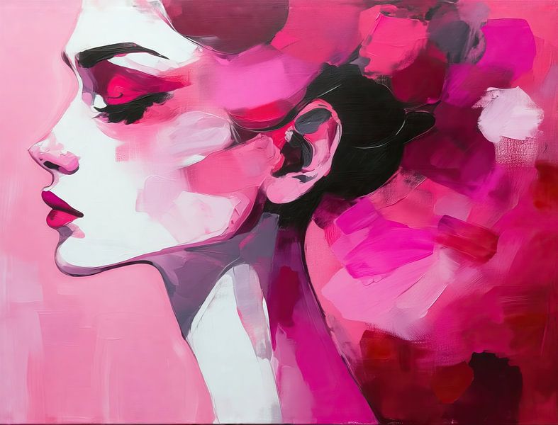 Pink Portrait by Wonderful Art