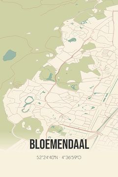 Vintage landkaart van Bloemendaal (Noord-Holland) van MijnStadsPoster