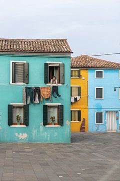 Wasdag op het Italiaanse eiland Burano van Awander