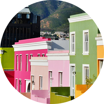 kleurrijke huizen in Bo Kaap in Kaapstad van Werner Lehmann