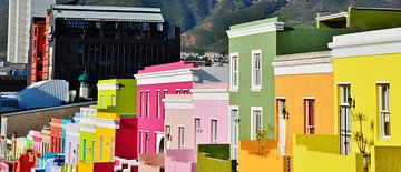 kleurrijke huizen in Bo Kaap in Kaapstad van Werner Lehmann
