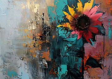 Modern Bloemen van Abstract Schilderij