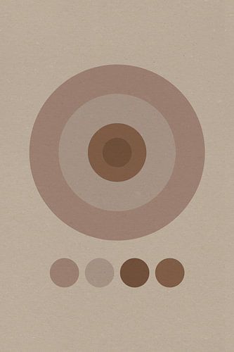 Art géométrique abstrait moderne de style rétro en brun et beige No 17
