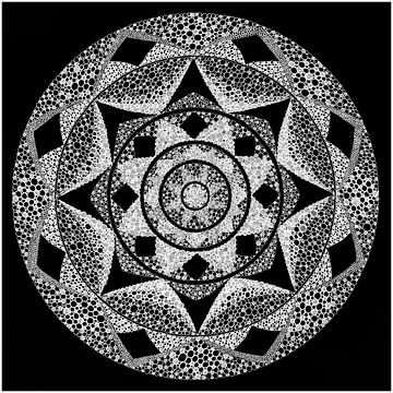 Mandala in Schwarz und Weiß von Anja Jansen