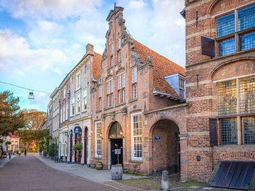 Old buildings on Zaadmarkt and old market of Zutphen