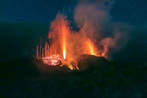 Uitbarsting van de Stromboli vulkaan