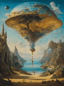 Vom Künstler Salvatore Dali inspirierte Landschaft