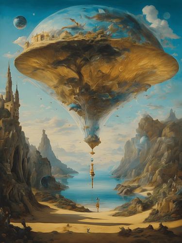 Vom Künstler Salvatore Dali inspirierte Landschaft