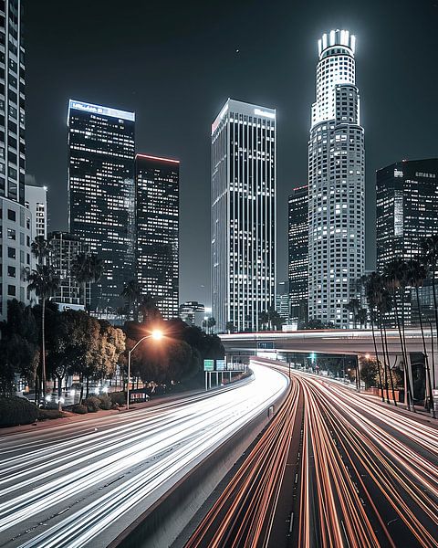 Los Angeles bei Nacht von fernlichtsicht