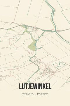 Vintage landkaart van Lutjewinkel (Noord-Holland) van Rezona