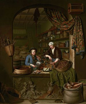 Een kruidenierswinkel, Willem Van Mieris