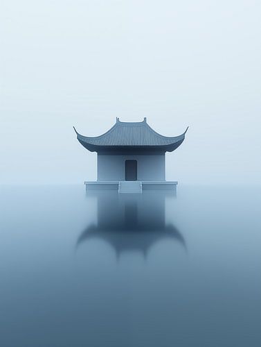 Chinees gebouw kalme kleuren long exposure