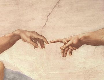 Die Hände Gottes und Adams (Detail), Michelangelo