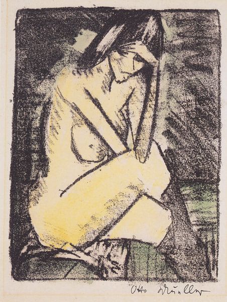 Sitting in stockings, Otto Mueller - 1924 by Atelier Liesjes
