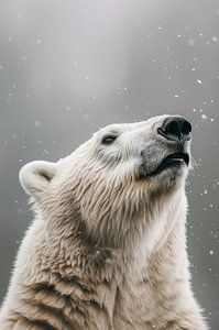 Winterpracht - Eisbär in Schneeflocken