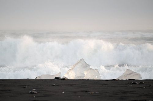 IJsland Diamond Beach Zonsondergang