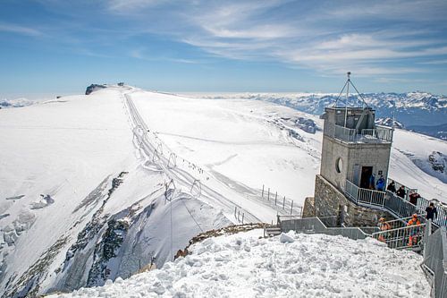 De grens over op de Klein Matterhorn