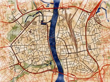 Kaart van Maastricht in de stijl 'Serene Summer' van Maporia